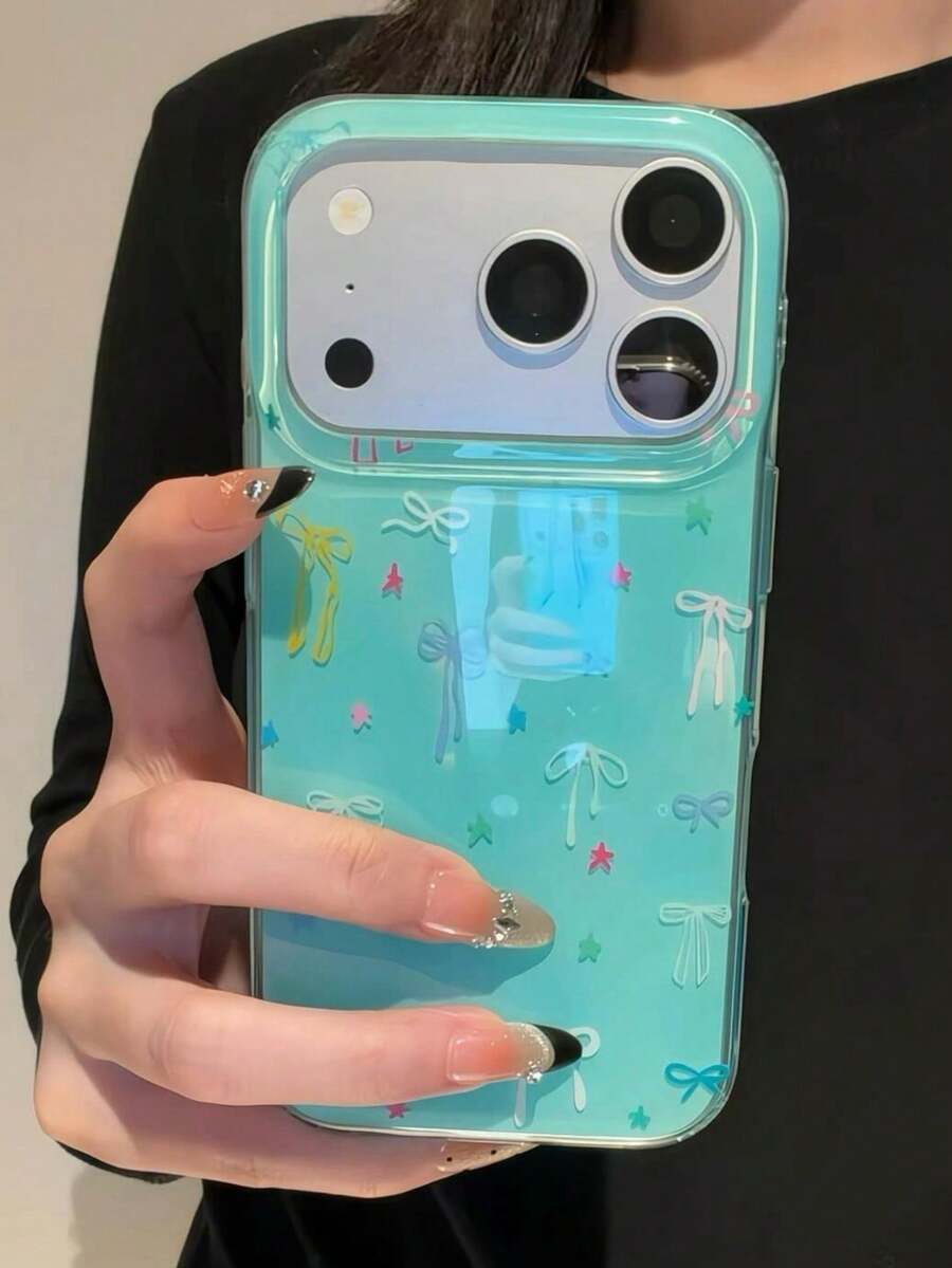 Cute Minimalist Pink Bow Polka Dot Phone Case Suitable For IPhone 17 ProMax, 17Pro, 17, Air, 17, 16, 15, 14, 13, 12, 11 Pro Max Plus, Gift For Girls, Soft Protective Back Cover