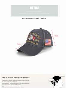 美国棒球250周年纪念款棒球帽，美国刺绣休闲按扣帽，多功能防晒 - A - 查看 7