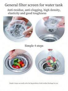 100/300pcs Disposable Kitchen Sink Strainer Bags - Easy To Clean, Fit All Drains, Durable Polyester Mesh, Trap Food Scraps And Leftovers, Random Packaging. Kitchen Strainer Set, Fine Mesh Design, Essential Kitchen Tool And Accessory, Must-Have Gift For Home Chefs, Space-Saving Kitchen Storage Helper, Christmas Kitchen Gift. - Multicolor - View 3