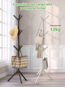 Perchero De Pie Moderno Minimalista 9 Ganchos Organizador Para Ropa Bolsas Sombreros Entrada Recámara Oficina Rack Multiusos Estable Ahorra Espacio - Ver 5