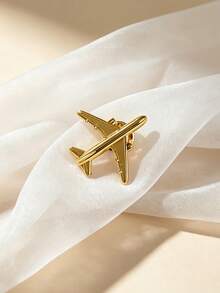 Broche de avión vintage, pasador de solapa de avión de moda, adecuado para fiestas, temas deportivos, Navidad y otras ocasiones, insignia de aleación, adecuado para todas las estaciones, perfecto para uso diario y ocasiones de fiesta, accesorio de pasador de metal único - Dorado - Ver 5