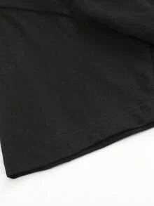 Camiseta de manga corta - Blusa casual de cuello redondo ultra cómoda, adecuada para todas las estaciones, con elasticidad media - Lavable a máquina, ideal para Pascua, Halloween, Día de Acción de Gracias.| Prenda esencial para el guardarropa de todo el año, ideal para combinaciones de capas y atuendos casuales. - Negro - Ver 6