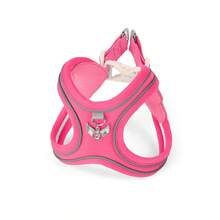 新款柔软透气狗狗胸背带，套穿式设计，反光可调节宠物胸带，适合小型和中型犬猫 - 彩色 - 查看 26