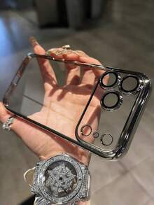 1 chiếc ốp lưng điện thoại cao cấp mạ điện trong suốt bảo vệ camera cho iPhone 17 Pro Max Air 16 15 14 13 12 11 Pro Max Plus, mặt lưng TPU mềm. - Màu xám titan - Xem 3