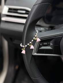 1pc Fresh Linglan Flower Car Steering Wheel Decoration Interior Decoration Accessories - A - View 7