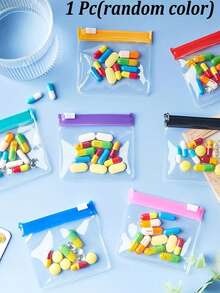 8-Slot Portable Multi-Layer Pill Box, Waterproof Travel Medicine Storage Case With "Medicine Bag" Label, Reusable Medication Organizer Suitable For Men & Women, Daily Pill Planner, Travel Medical Kit, Household & Dorm Essential, For Vitamins & Supplements, Outdoor, Office, Back To School - Multicolor - View 9