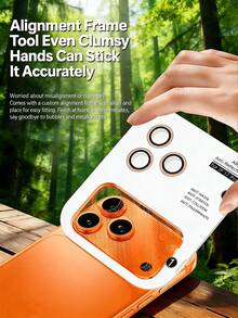 NNBILI 1pc Orange Metal Mesh Heat Dissipation Base Film, Compatible With Apple 17 Pro Max/18 Pro Max Lens, Ultra-Thin Invisible Full Coverage Dust-Proof Mesh Film, Compatible With IPhone 17 Pro Lens Protector Film, Electrostatic Adsorption IP - Orange - View 4
