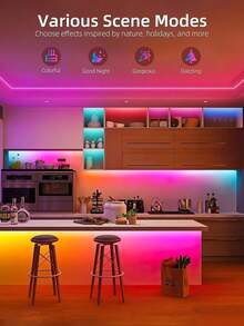 1 pieza Tira de luz de neón LED RGB flexible con control remoto - Luz de neón ajustable de color, adecuada para dormitorio, sofá, área de juegos y decoración de cine en casa, perfecta para decoración navideña - luz policromática - Ver 4