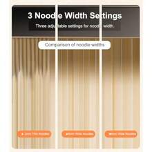 He  Dough Preer Tainle Teel Noodle Maker Hine Dumpling Wrapper Pre With 6-Thick Etting 0.6-4.8mm 3 Noodle Widt (2mm/6mm/9mm) Noodle Cutter For Kitchen - Stainless Steel - View 5