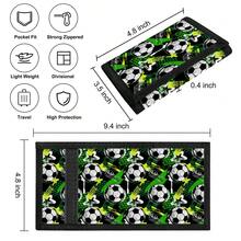 Cartera de cuello plegable 3 veces con diseño de dibujos animados, incluye monedero con cremallera, compartimento para billetes y diseño de llavero. Se puede colgar con correa, cierre de gancho y bucle. - Multicolor - Ver 3
