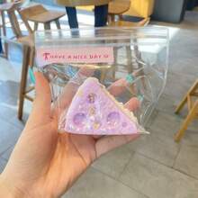 1个手工制作的高品质柔软Q弹吐司玩具，巴斯克蛋糕纹理，慢回弹吐司软玩具，触感柔软，回弹缓慢，可挤压吐司玩具，2026年新款，适合作为礼物送给朋友，节日、生日、收藏品 - 彩色 - 查看 13