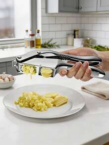 Multi-Functional Manual Garlic Press And Slicer, Made Of Durable Thick Metal, Can Quickly Press Garlic Paste, Slice Garlic, Mince Meat, Suitable For Sauce Making, Marinating, Cooking Seasoning, Easy To Operate And Clean, Practical For Home Cooking And Commercial Kitchen. Great Gift For Birthday, Mother's Day, Cooking Enthusiasts. - Multicolor - View 3