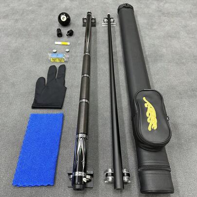 New Billiard Cue Set. The Set Includes 1 Cue With A Weight Of 19 Oz And A Tip Size Of 13 Mm, Along With An Embroidered Protection Sleeve And Various Accessories To Enhance Performance. An Ideal Gift For Valentine's Day.