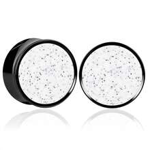 2件装斑点石耳塞耳扩，金/银/黑三色可选，不锈钢材质，低过敏性，适用于耳软骨、耳廓和耳蜗部位的穿刺饰品。 - 圓形 - 查看 17