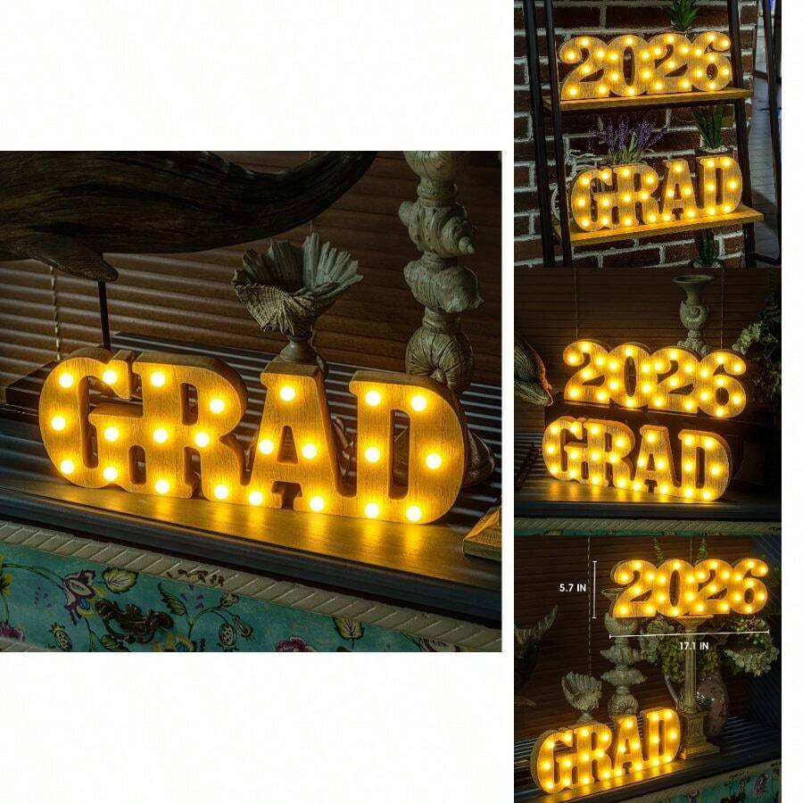 Graduation Decorations 2026-2 LED Long Marquee Light Up Letters 'Grad ...