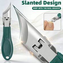 1pc Stainless Steel High-Precision Trimmer For Thick & Ingrown Nails, 25-Degree Bevel Blade, Elderly-Friendly Anti-Splash Nail Clipper, Durable & Delicate Manicure Tool - Multicolor - View 3
