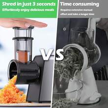 Electric Cheese Grater, Electric Slicer Shredder With 5 Versatile Blades, Electric Slicer Shredder, Digital Salad Machine For Fruits, Vegetables, Cheeses - Silver - View 5