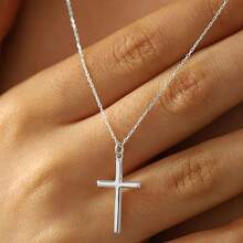 Women's Gold Cross Necklace, Minimalist Religious Style Jewelry, Suitable For Daily Or Outdoor Wear, Christian Gift For Her - Golden - View 10