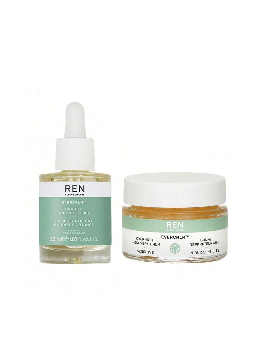 REN Clean Skincare [Bundle] Evercalm Barrier Support Elixir 30 Ml + Overnight Recovery Balm 30 Ml - Evercalm - View 1