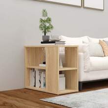 vidaXL Side Table, Sideboard, Chest Of Drawers, Side Shelf, Cabinet, Multi-Purpose Cabinet, Freestanding Shelf, Light Oak, Khaki, 60x30x50cm, Engineered Wood - 橡木淺卡其 - 查看 8