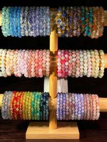 36PCS Mixed Boho Glass Bead Bracelets Set For Women, Stackable Stretch Crystal Bracelets, Handmade Jewelry For Daily Wear,  Birthday Gift - 彩色 - 查看 2