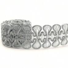 Dây ruy băng nơ kim loại màu bạc rộng 1-3/8 inch, chất liệu polyester, 12 yard/cuộn, thích hợp cho quần áo và đồ thủ công. - Vàng - Xem 5