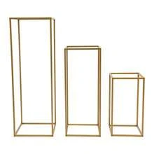 12 PCS Column Wedding Flower Stand, Metal Geometric Centerpieces For Tables, 40/60/80 Cm Tall Gold Flower Rack For Wedding, Event, Party - Dorado - Ver 9