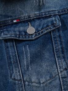 Men's Long Sleeve Retro American Style Denim Jacket, For Fall - Medium Wash - View 9