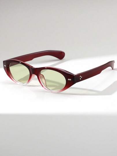 1 Pair Women's Cat Eye Ombre Retro Versatile Street Style Fashion Glasses, Suitable For Outdoor, Beach, Vacation
