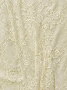 Đầm cocktail/đầm dạ hội ren màu vàng nhạt thời trang gợi cảm dành cho nữ mùa hè, kiểu dáng bất đối xứng, xếp nếp, hở lưng, chất liệu nhẹ, buộc dây cổ. - vàng nhạt - Xem 5