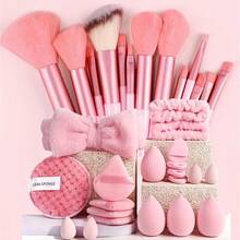 33pcs Makeup Brush Set, 13pcs Pink Makeup Brushes Including Blush Brush, Powder Brush, Highlighter Brush, Eyeshadow Brush, Contour Brush, Makeup Brush Set, Makeup Brush Set, Makeup Brush Set, Complete Makeup Tools, Makeup Brush Set, Makeup Brush Set, Makeup Gift Set - Pink - View 5