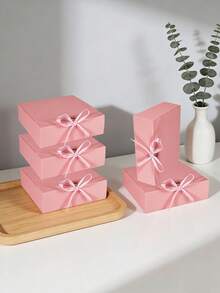Hộp quà màu hồng sang trọng kèm ruy băng và nơ, món quà lý tưởng dành cho phái nữ nhân Ngày của Mẹ, sinh nhật, đám cưới và tiệc chia tay độc thân. - Màu hồng + ruy băng hình quạt - Xem 17