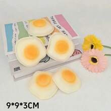 1pc Fried Egg Squishy Stress Relief Toy, Slow Rebound Squeeze Decompression Gadget - Multicolor - View 6