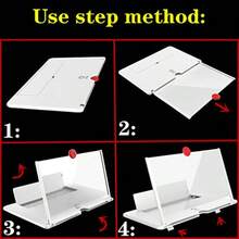 Lupa de visualización para teléfono amplificador de visualización 3D HD con soporte plegable lupa de visualización de teléfono para ver películas videos juegos y lectura compatible con todos los teléfonos blanco - Blanco - Ver 5