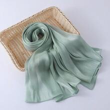 1 chiếc khăn trùm đầu bằng vải chiffon lấp lánh màu trơn dành cho nữ, thích hợp dùng hàng ngày, đi biển, chống nắng, kiểu hijab hoặc đi nghỉ mát. - Nhiều màu - Xem 11