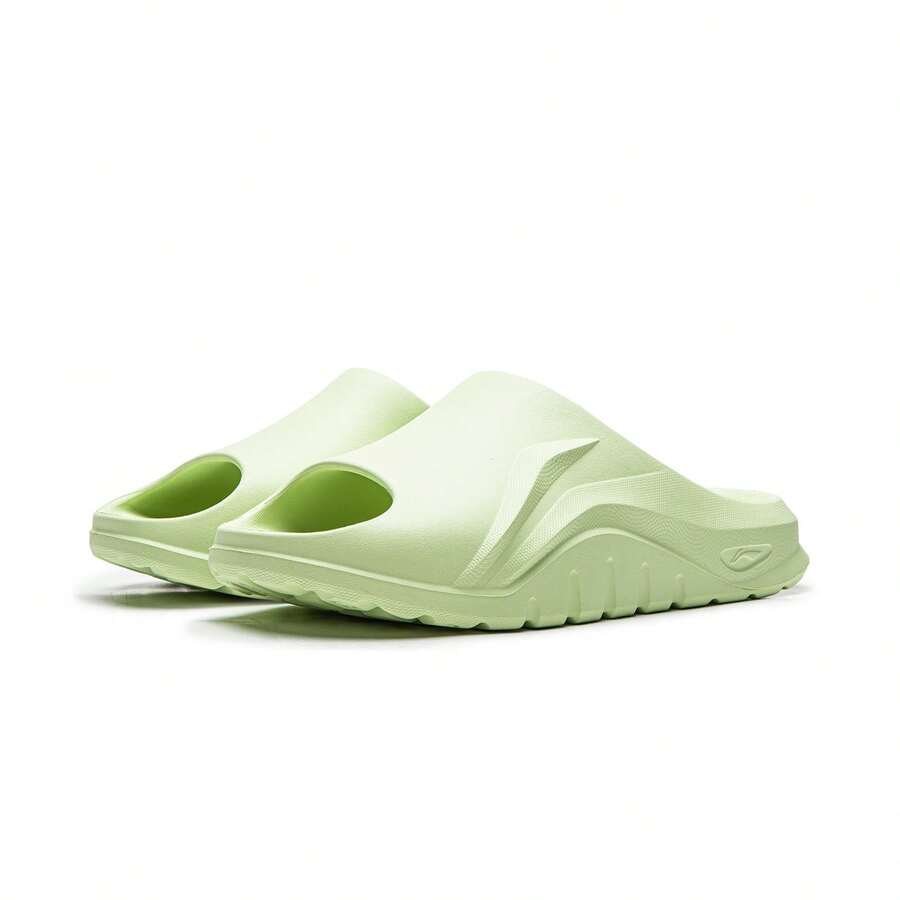 LI-NING Keyboard Slides, Unisex Streamlined Height-Increasing Sandals, Non-Slip Streetwear Sport Slippers AGAW007 - 靈動綠 - 查看 1