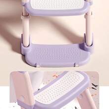 三合一可折叠儿童马桶座圈带脚凳，便携式如厕训练马桶，适合幼儿男孩女孩 - 彩色 - 查看 10