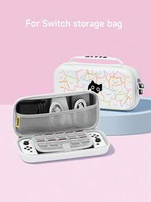 (2025) Accesorios - Funda protectora con patrón de gato de línea colorida y gato negro, compatible con Switch 2/Switch NS/Switch OLED/Lite, adecuada para consola de juegos Switch 2/Switch, set de paquete familiar, bolsa de almacenamiento, base acoplable, mejor regalo para jugadores de Switch - Multicolor - Ver 2