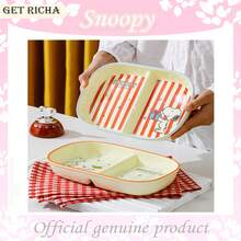 Snoopy Ceramic Divided Plate, Adult Weight Loss Tableware, Cute Breakfast Plate - Multicolor - View 7