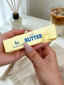 1pc Realistic Salted Butter Bar Simulation Model Ultra Soft Slow Rebound Fake Food Prop Portable Palm Size Aesthetic Desktop Ornament Flexible Squeezable Decor For Office Home Table Photo Shooting Holiday Party Display Decorations - View 7