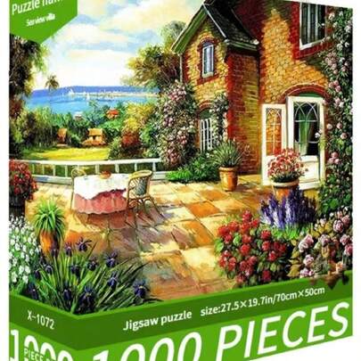 1 Hộp Tranh Ghép Hình Biệt Thự Biển, 1000 Mảnh, Kích Thước 70cm*50cm, Phong Cách Tranh Sơn Dầu, Tranh Phong Cảnh Hoạt Hình, Giúp Giảm Căng Thẳng Cho Người Lớn, Nghệ Thuật Trang Trí Lớn, Quà Tặng Halloween, Giáng Sinh, Ngày Valentine