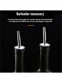 2 pièces/set Verseurs de liqueur en acier inoxydable avec bouchons en caoutchouc, pour le service de bar et l'utilisation à la maison, s'adapte aux bouteilles de liqueur standard (gin, whisky, vodka, etc.) - Voir 5