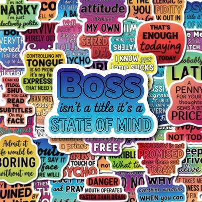 50 miếng dán câu nói châm biếm hài hước, decal vinyl chống thấm nước dành cho người lớn, nhãn dán câu nói vui nhộn để dán lên bình nước, máy tính xách tay, ván trượt, hành lý, ô tô, xe đạp, sổ tay, ốp điện thoại, quà tặng trang trí DIY cho thanh thiếu niên và người lớn