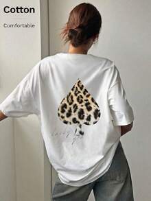 Top Oversize Primavera/Estate 2026, 100% Cotone, Maglietta A Maniche Corte Girocollo Tinta Unita Da Donna, Morbida E Comoda, Streetwear Casual, Stampa Divertente Con Rana Dei Car - 銀行. - 查看 6