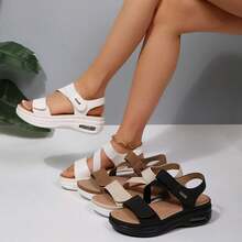 Women's Platform Wedge Sandals With Ankle Strap – Comfortable Summer Walking Shoes Travel Sandals Casual Wear - White - View 4