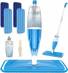 Microfiber Spray Mop For Floor Cleaning, Wet Dry Hardwood Mop With 3 Washable Reusable Pads, Compatible With  Powermop, Flat Spray Mop For Tile, Wood, Laminate, Vinyl & Marble - 淺藍色 - 查看 12