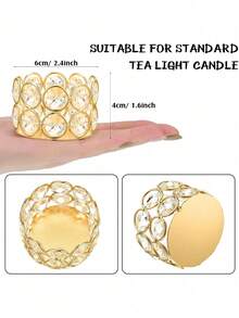 1pc Gold/Silver Crystal Candle Holder, Elegant Candle Box, Suitable For Wedding Ceremony, Dining Table Centerpiece, Gold Candle Centerpiece Box, Applicable For Wedding, Home Party Decor, Room Decor, Birthday Graduation Gift (Candles Not Included) - A - View 10
