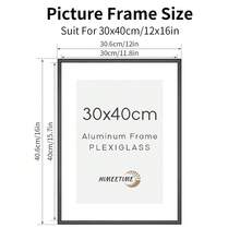 HIMEETIME 1/3件装铝合金相框，尺寸30x40厘米/A3/A4，金属框，窄边防锈金属框，适用于海报、画布和证书，现代家居，婚礼照片展示，工作室墙面艺术，办公室奖品装饰（金色/银色/黑色） - 半圓弧鋁合金相框 - 查看 14