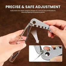 Eyeglass Curvature Adjuster & Frame Bender - Metal Temple Arms & Nose Pads Adjustment Tool For DIY Glasses Repair & Tightening, Professional Optician Tool For Eyeglasses & Sunglasses - 1 - 查看 2