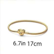 Dây chuyền bạc S925 hình xương rắn mới, thích hợp để tự làm vòng tay hạt cườm, phụ kiện thời trang thanh lịch dành cho nữ. - Vàng - Xem 5